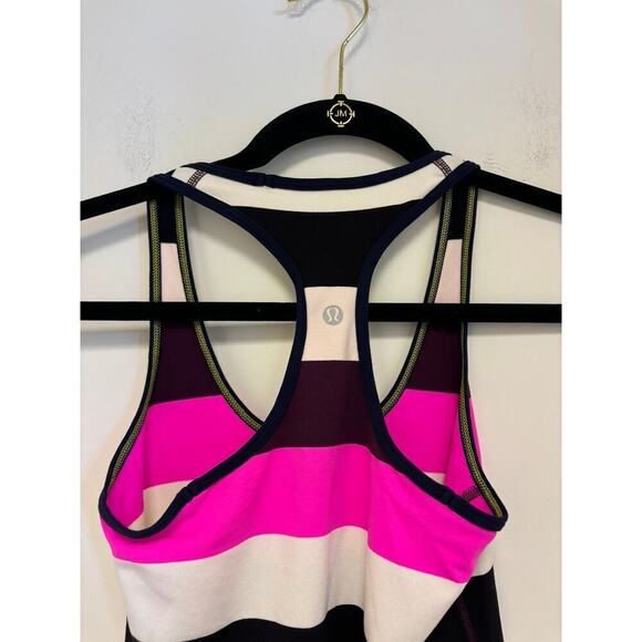 Lululemon Cool Racerback Pow Stripe Raspberry Glo Light / Inkwell - Picture 5 of 6